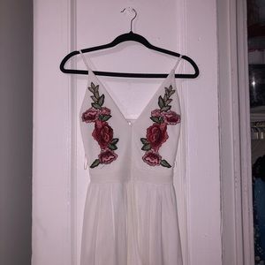 White floral maxi dress
